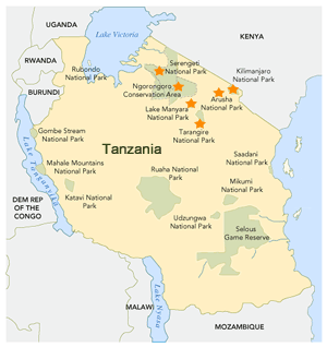 Tanzania Africa map