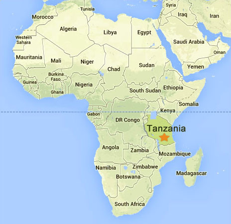 map of Tanzania, Africa