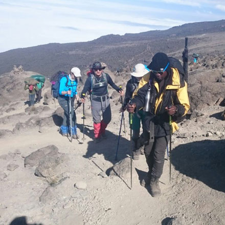 Hikers on Mount Kilimanjaro